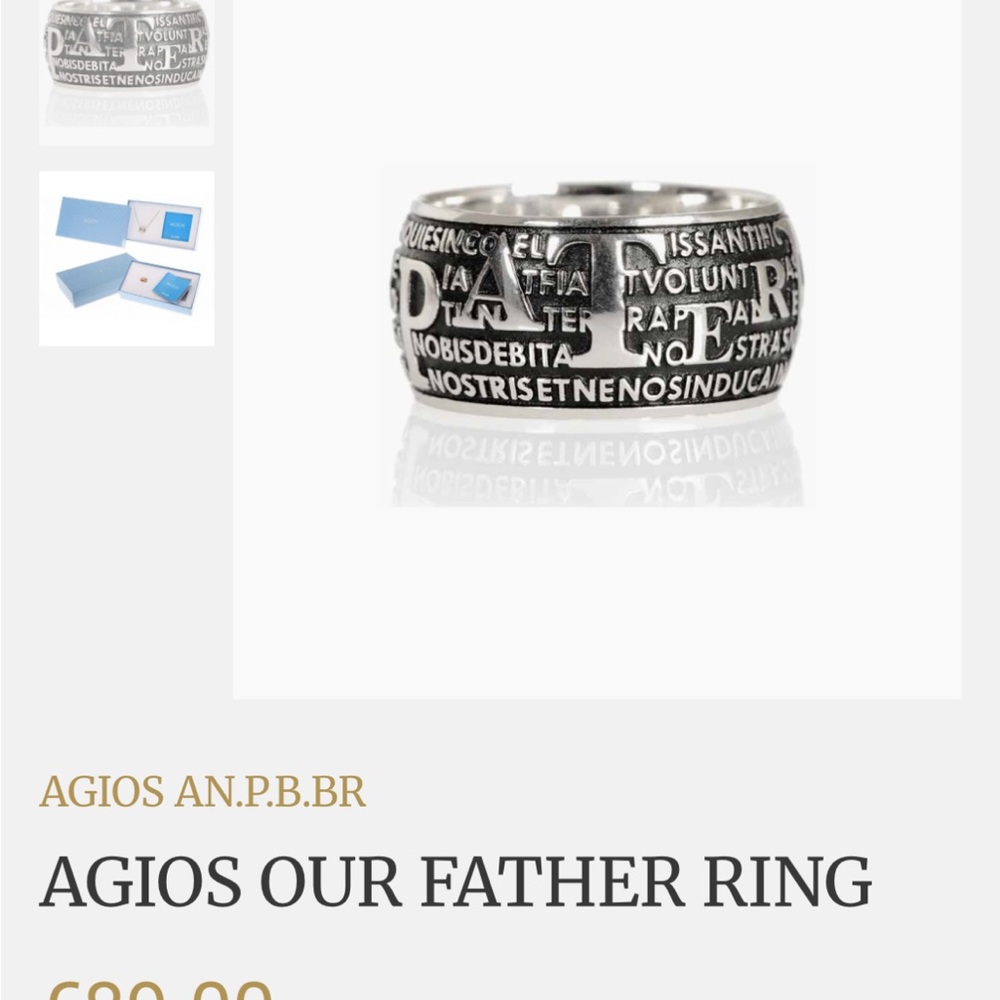 Silver Our Father Ring